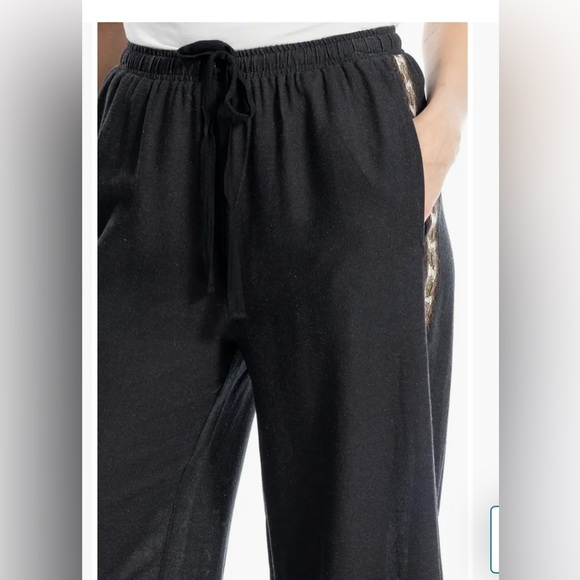 Max Studio Border Print Linen Blend Pants NWT - Picture 2 of 12